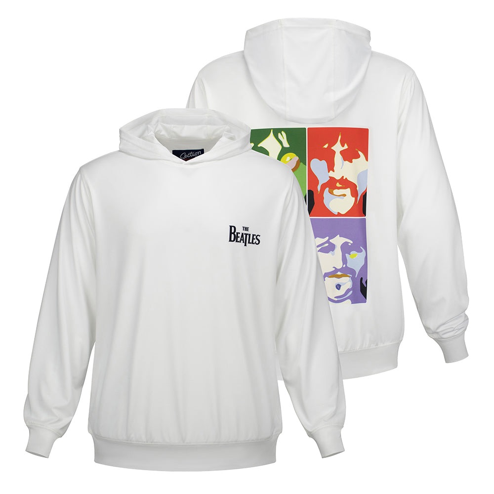 Brand New The Beatles X Section 119 Upf White Lightweight Band Portrait Hoodie